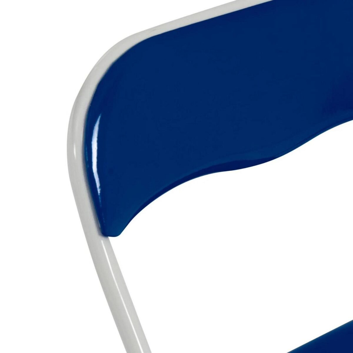 Folding Chairs Padded Faux Leather Studying Dining Office Chair Blue White x2 - Image 4