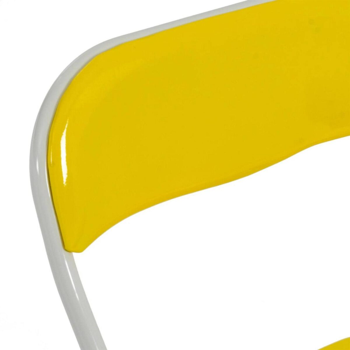 Folding Chairs Padded Faux Leather Studying Dining Office Chair Yellow White x6 - Image 4