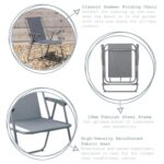 Folding Metal Beach Chair Outdoor Camping Picnic Armchair Canvas Seat Grey - Image 2