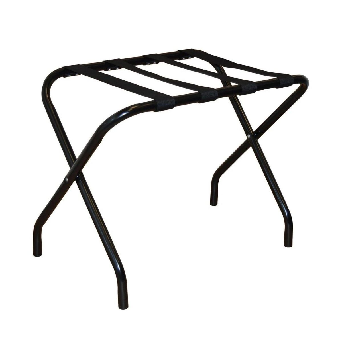 Folding Metal Luggage Rack Home Bedroom Suitcase Travel Storage Stand Black - Image 1