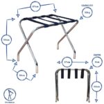 Folding Metal Luggage Rack Home Bedroom Suitcase Travel Hotel Storage Stand - Image 3
