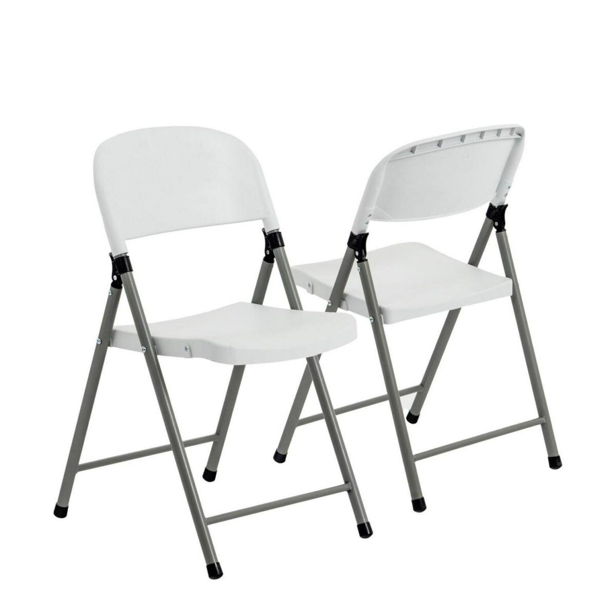 Folding Trestle Chairs Heavy Duty Outdoor Picnic Events Furniture White - Image 1