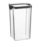 Food Storage Container Plastic Kitchen Organiser Clip Lid 1.3 Litre Black