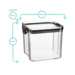 Food Storage Container Plastic Kitchen Organiser Airtight Clip Lid 700ml White - Image 3