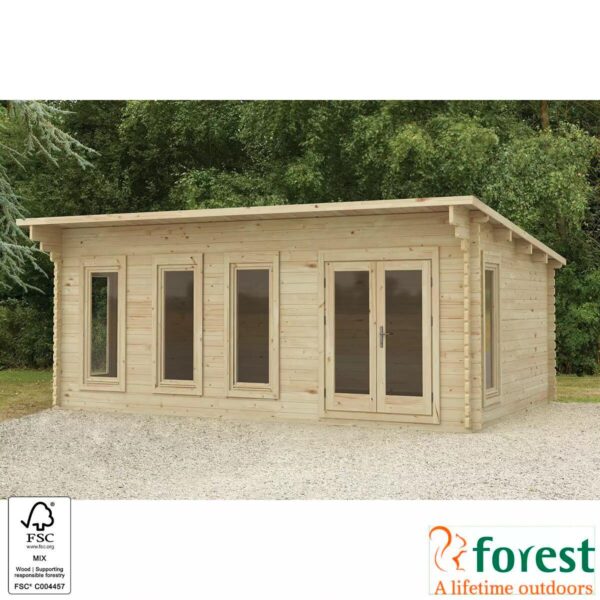 Forest Garden Harescombe 58mm Log Cabin 19ft 8 x 13ft 1 (6 x 4m)