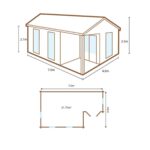 Forest Garden Woodbury 58mm Log Cabin 22ft 9 x 13ft 1 (7 x 4m) - Image 2