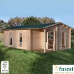 Forest Garden Woodbury 58mm Log Cabin 22ft 9 x 13ft 1 (7 x 4m)
