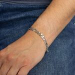 Fred Bennett Sterling Silver Heavyweight Diamond Cut Curb Chain Bracelet - Image 2
