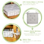 French Mattress Seat Cushion Luxury Cotton Garden Dining Chair Support Pad Cream - Image 2