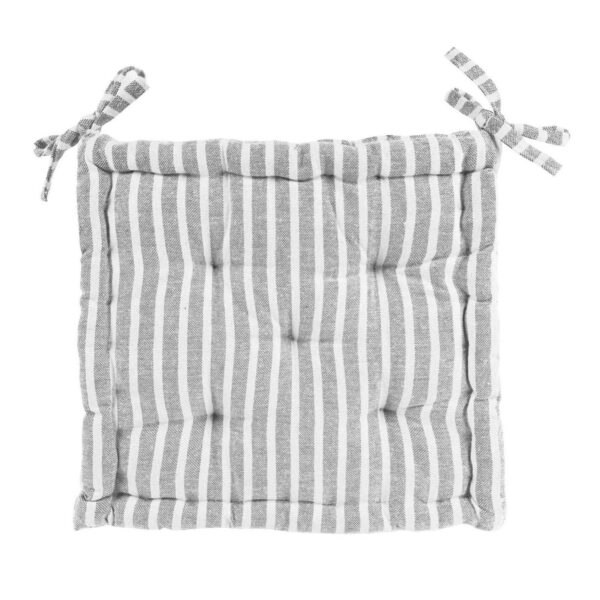 French Mattress Seat Cushion Luxury Cotton Garden Chair Support Pad Grey Stripe