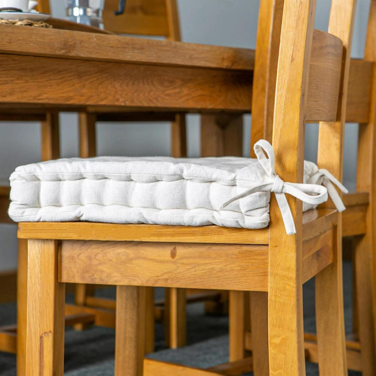 French Mattress Seat Cushion Luxury Cotton Garden Dining Chair Support Pad Cream - Image 6