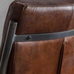 Gallery Capri Brown Leather Cantilever Dining Chair - Image 6