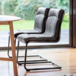 Gallery Capri Ebony Leather Cantilever Dining Chair - Image 3