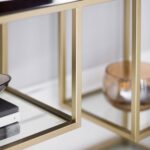 Gallery Cheshire Champagne Console Table with Mirrored Top - Image 4