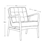 Gallery Humber Dark Grey Linen Armchair - Image 2