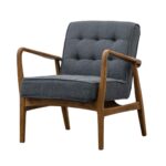 Gallery Humber Dark Grey Linen Armchair - Image 7