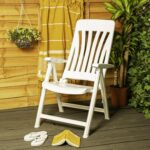 Garden Armchair Chair Resol Blanes Adjustable Folding Plastic Lounger White x2 - Image 4
