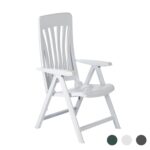 Garden Armchair Chair Resol Blanes Adjustable Folding Plastic Lounger White