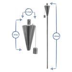 Garden Fire Torch Oil Paraffin Flame Lanterns - 146cm Triangle Design x6 - Image 3