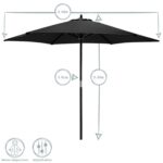 Garden Patio Parasol Umbrella Hardwood Frame 2.7m Outdoor Beach Sun Shade - Image 3