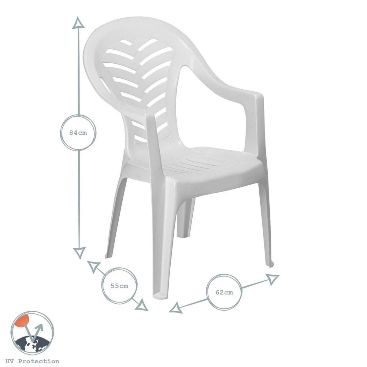 Garden Table and Chair Set Resol Tossa Outdoor Dining Table and 4 Chairs White - Image 5