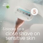 Gillette Venus Deluxe Smooth Sensitive Razor, Metal Handle and 8 Blades - Image 2
