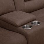 Gilman Creek Justin Brown Fabric Power Reclining Sectional Sofa - Image 5