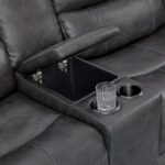 Gilman Creek Wylder Dark Grey Leather Power Reclining Sectional Sofa - Image 8