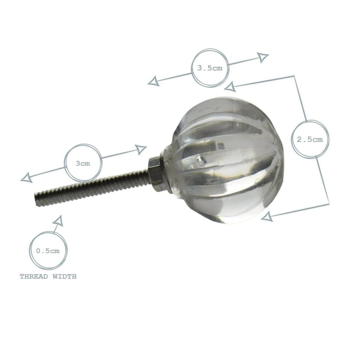 Glass Cabinet Knob Vintage Kitchen Bedroom Cupboard Door Drawer Handles Round - Image 3