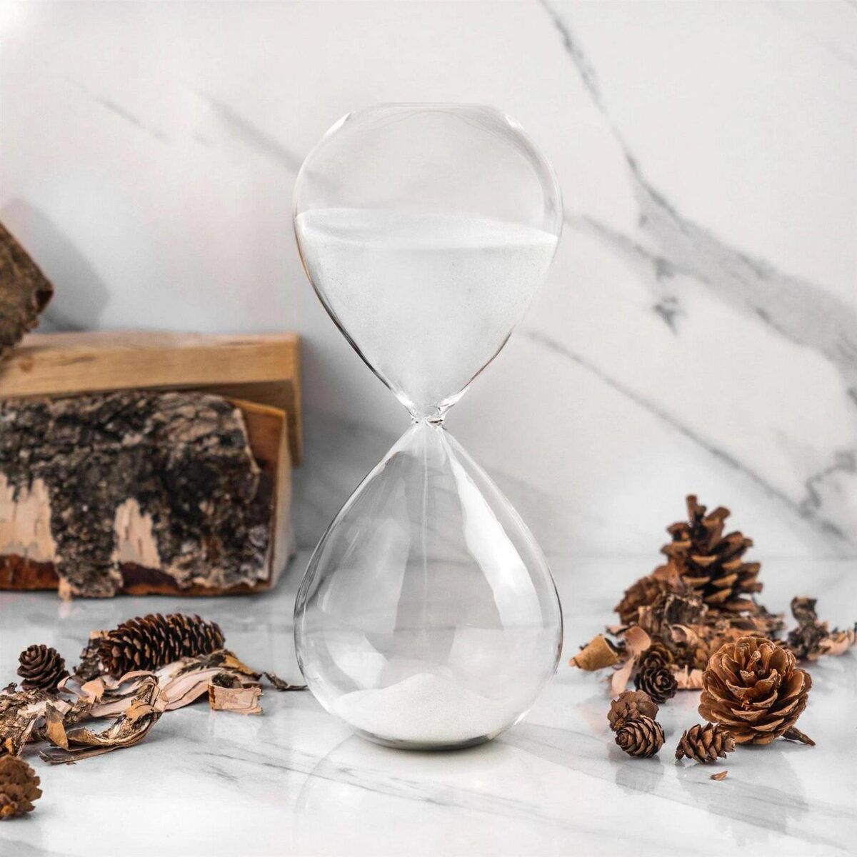 Glass Kitchen Sand Timer Rustic Cooking Clock Accessory Tool 60 Minutes Clear - Image 4