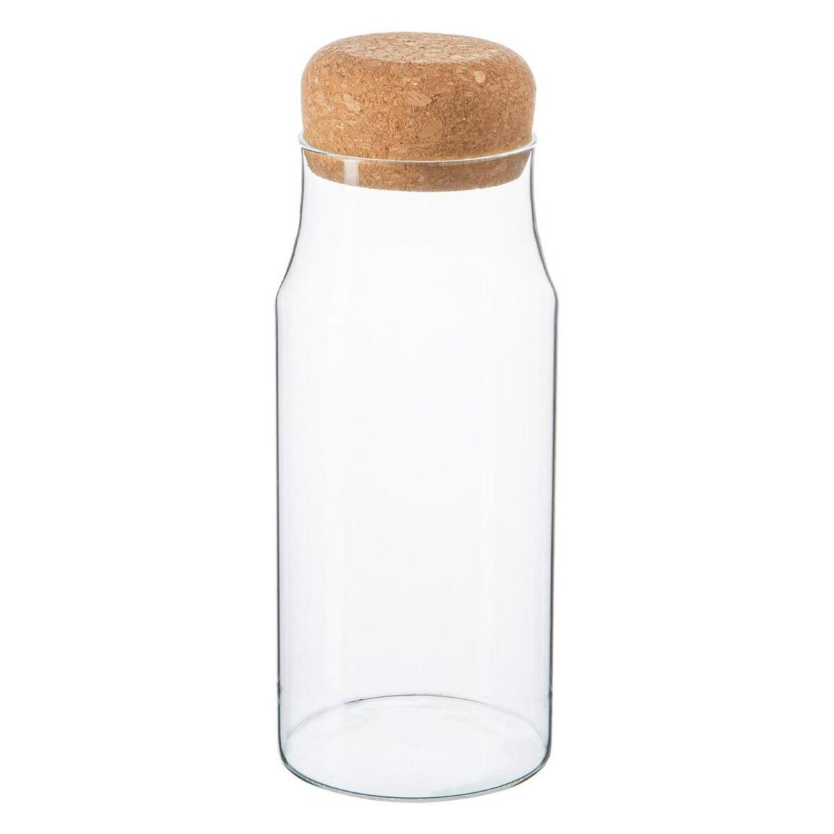 Glass Storage Bottle with Cork Lid Modern Kitchen Pantry Food Canister 720ml - Image 1