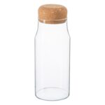 Glass Storage Bottle with Cork Lid Modern Kitchen Pantry Food Canister 720ml