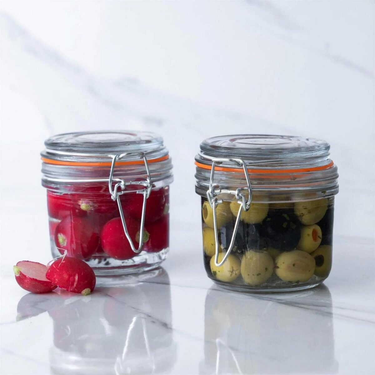Glass Storage Food Preserve Preserving Clip Top Airtight Jar 200ml x3 - Image 6