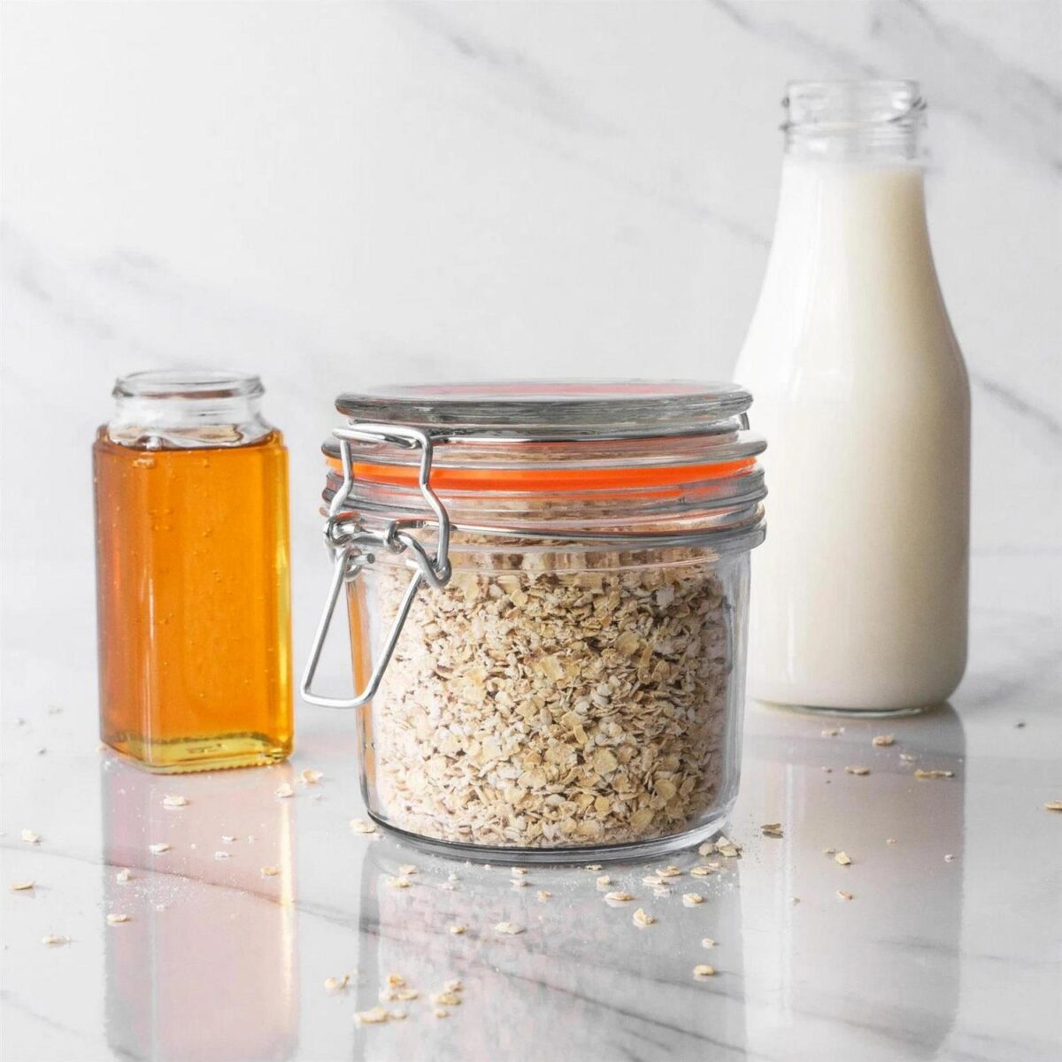 Glass Storage Food Preserve Preserving Clip Top Airtight Jar 350ml x3 - Image 6