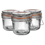 Glass Storage Food Preserve Preserving Clip Top Airtight Jar 350ml x3