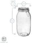 Glass Storage Jar Food Preserving Container Clip Lid 2 Litre Orange Seal - Image 3