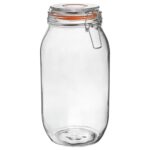 Glass Storage Jar Food Preserving Container Clip Lid 2 Litre Orange Seal
