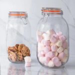 Glass Storage Jar Food Preserving Container Clip Lid 2 Litre Orange Seal - Image 6