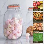 Glass Storage Jar Food Preserving Container Clip Lid 3 Litre Orange Seal - Image 4