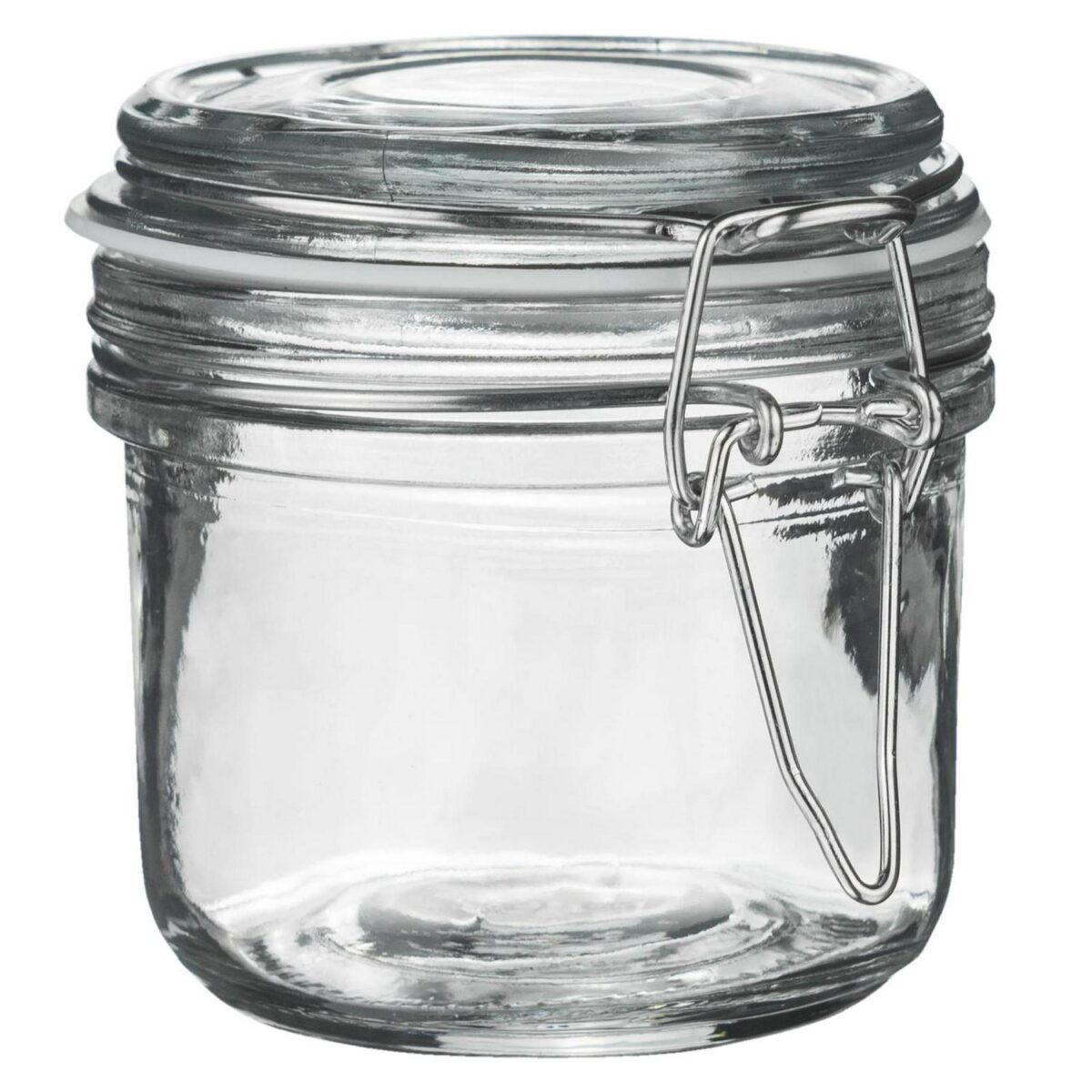 Glass Storage Jar Vintage Food Preserving Container Clip Lid 200ml White Seal - Image 1