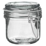 Glass Storage Jar Vintage Food Preserving Container Clip Lid 200ml White Seal