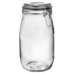 Glass Storage Jar Vintage Food Preserving Container 1.5 Litre Black Seal
