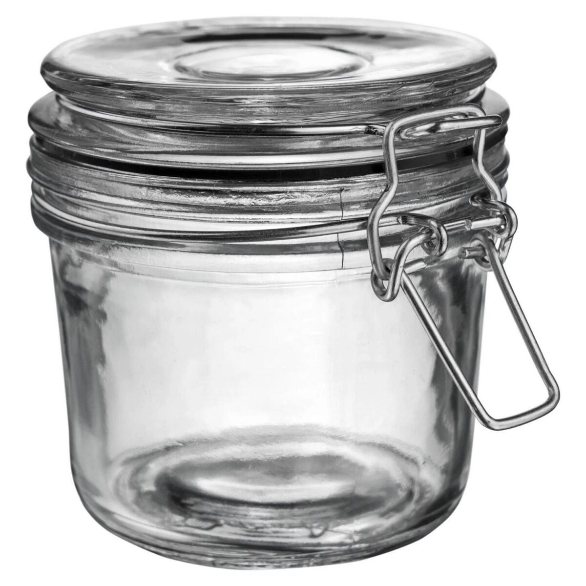 Glass Storage Jar Vintage Food Preserving Container Clip Lid 350ml Black Seal - Image 1