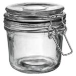 Glass Storage Jar Vintage Food Preserving Container Clip Lid 350ml Black Seal