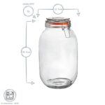 Glass Storage Jars Airtight Clip Top Lid Food Preserve Preserving Jar 3 Litre x3 - Image 3