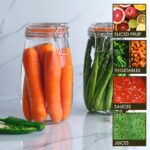 Glass Storage Jars Airtight Clip Top Lid Food Preserve Preserving Jar 1.5L x3 - Image 4