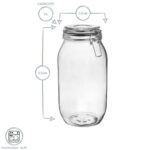 Glass Storage Jars Airtight Clip Top Lid Food Preserve Preserving Jar 2 Litre x3 - Image 3