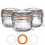 Glass Storage Jars Airtight Clip Top Lid Food Preserve Preserving Jar 125ml x6