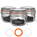 Glass Storage Jars Airtight Clip Top Lid Food Preserve Preserving Jar 125ml x6