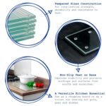 Glass Worktop Saver Kitchen Chopping Cutting Utensil Board, Clear, 30 x 20 cm - Image 2